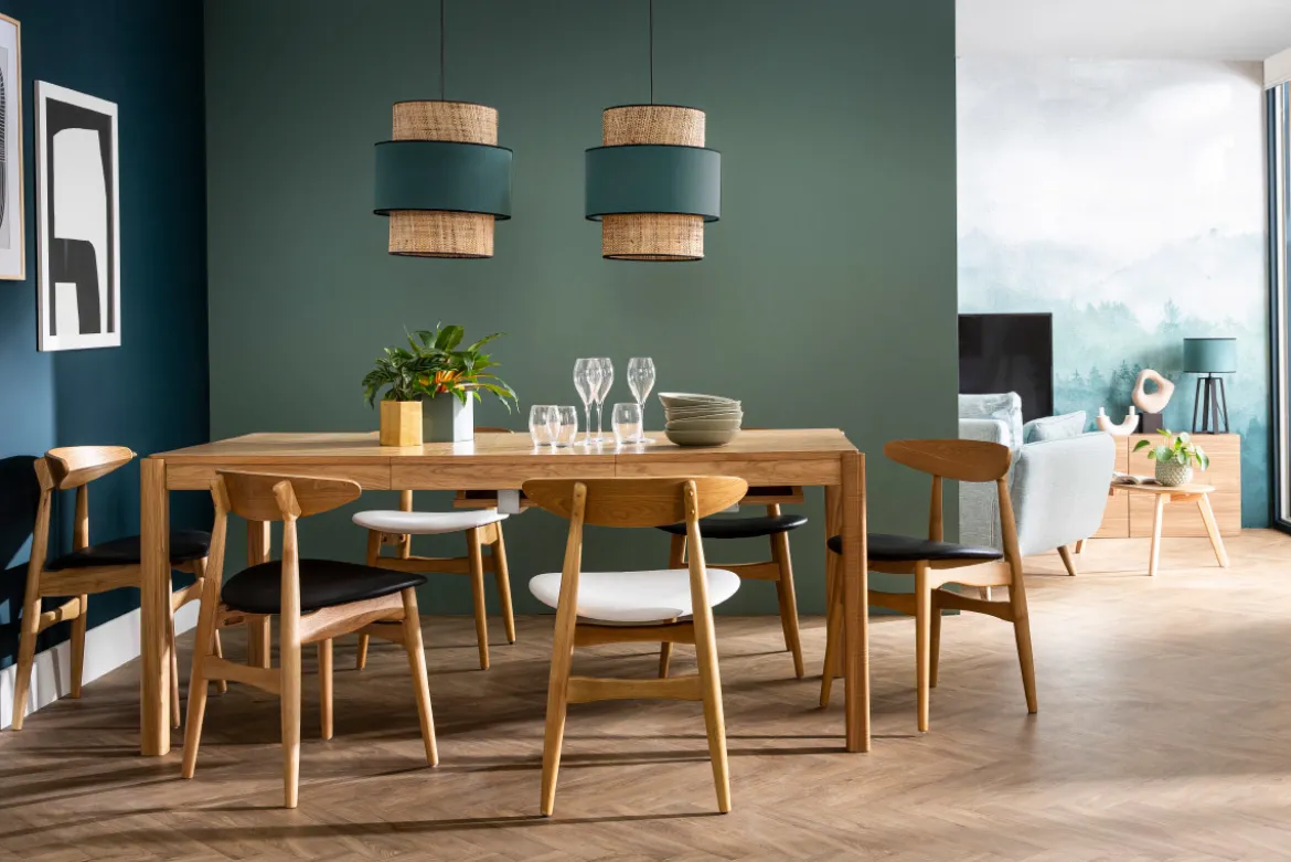 Chaises scandinaves en bois clair et noir (lot de 2) WALFORD