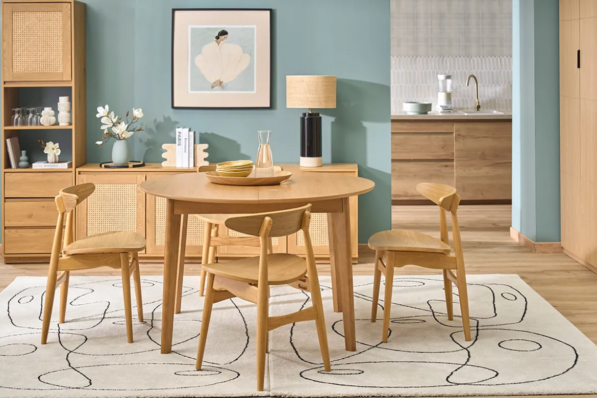 Chaises scandinaves en bois clair frêne (lot de 2) WALFORD