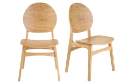 Chaises scandinaves en bois clair (lot de 2) ELTON