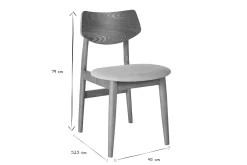 Chaises scandinaves en bois clair et tissu effet velours texturé beige (lot de 2) ELION