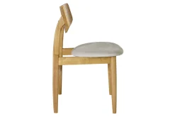 Chaises scandinaves en bois clair et tissu effet velours texturé beige (lot de 2) ELION