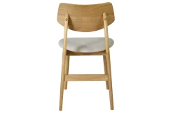 Chaises scandinaves en bois clair et tissu effet velours texturé beige (lot de 2) ELION