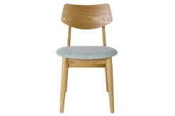 Chaises scandinaves en bois clair et tissu vert céladon (lot de 2) ELION