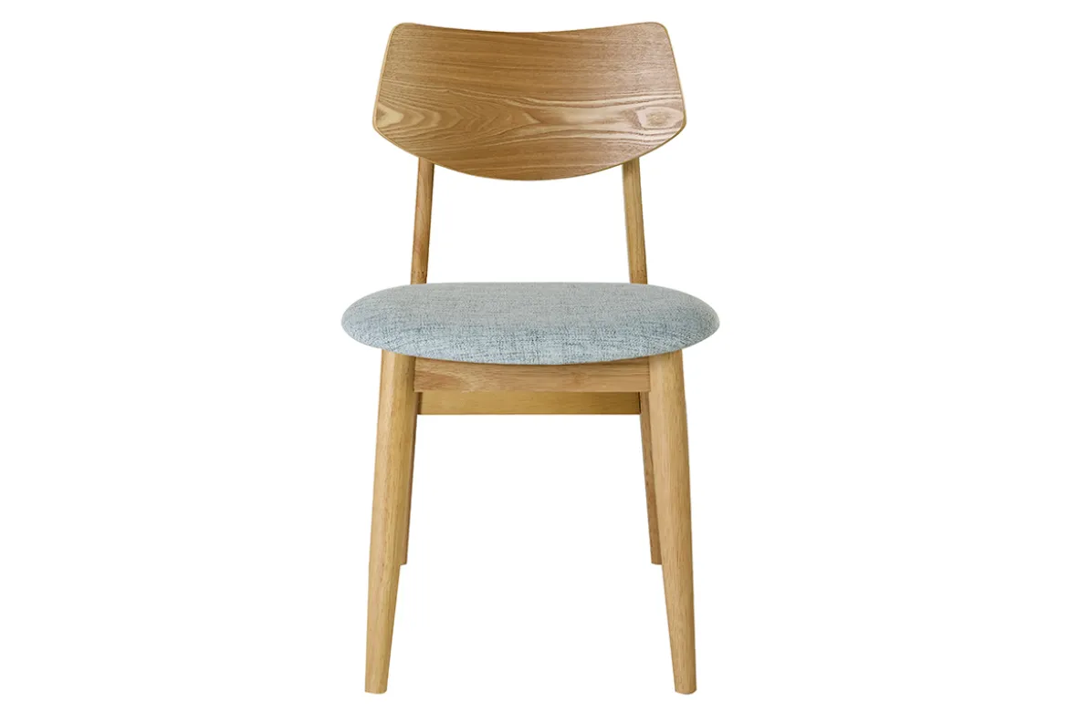 Chaises scandinaves en bois clair et tissu vert céladon (lot de 2) ELION