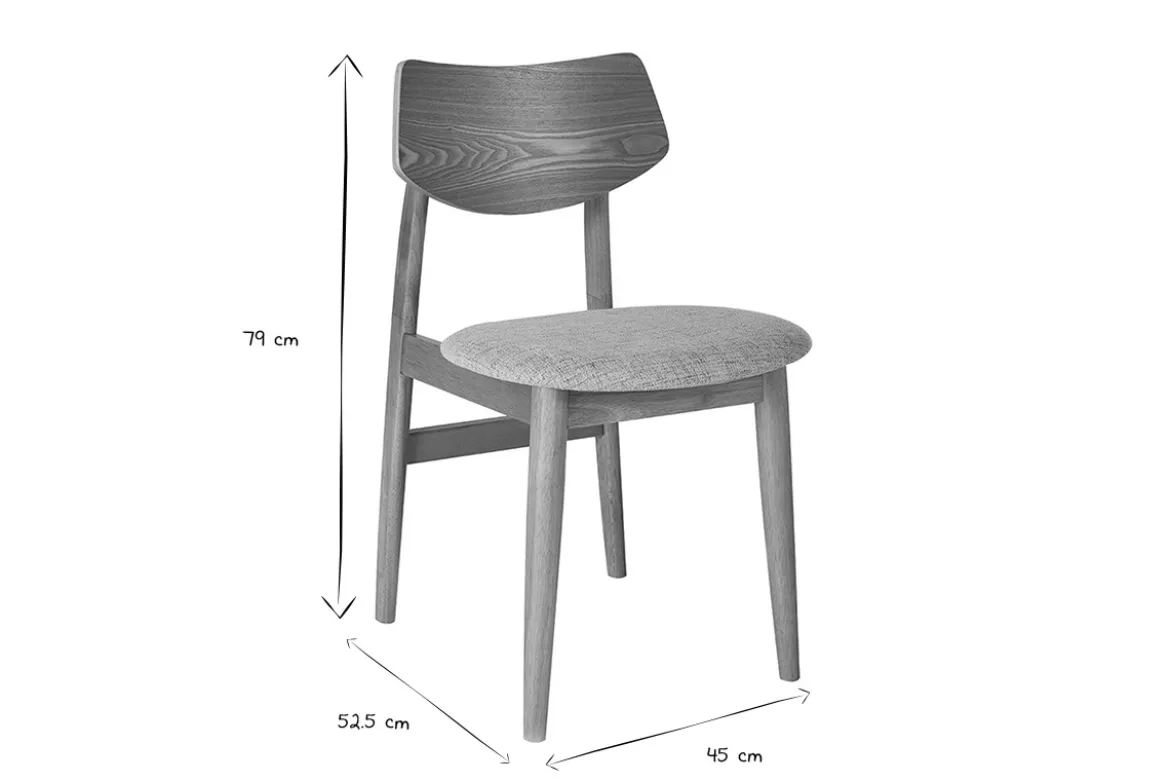 Chaises scandinaves en bois clair et tissu vert céladon (lot de 2) ELION