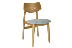 Chaises scandinaves en bois clair et tissu vert céladon (lot de 2) ELION