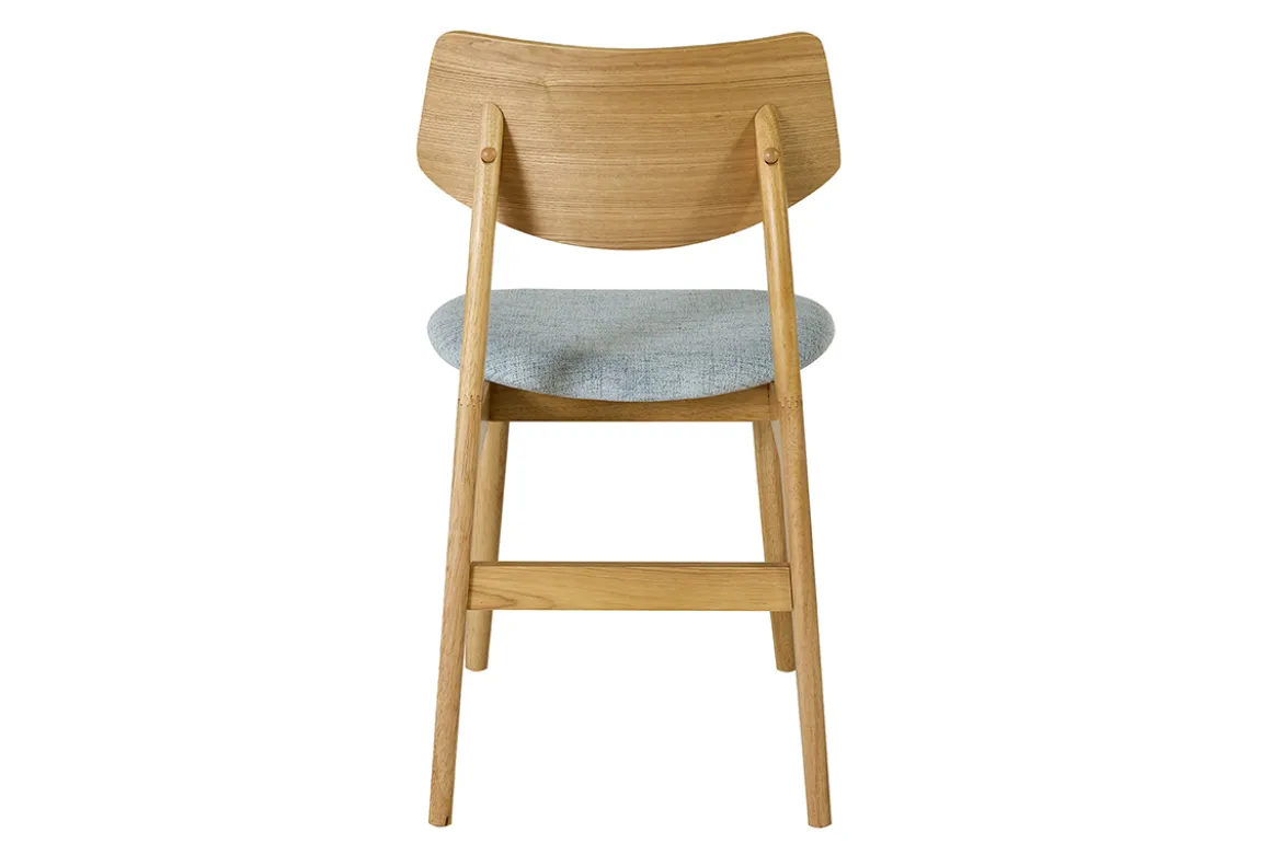 Chaises scandinaves en bois clair et tissu vert céladon (lot de 2) ELION