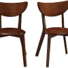 Chaises scandinaves en bois foncé noyer (lot de 2) LEENA