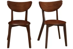 Chaises scandinaves en bois foncé noyer (lot de 2) LEENA