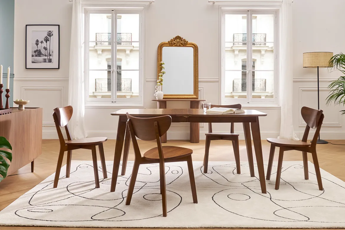 Chaises scandinaves en bois foncé noyer (lot de 2) LEENA