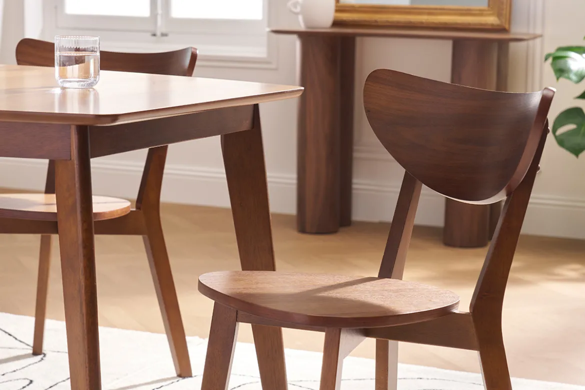 Chaises scandinaves en bois foncé noyer (lot de 2) LEENA