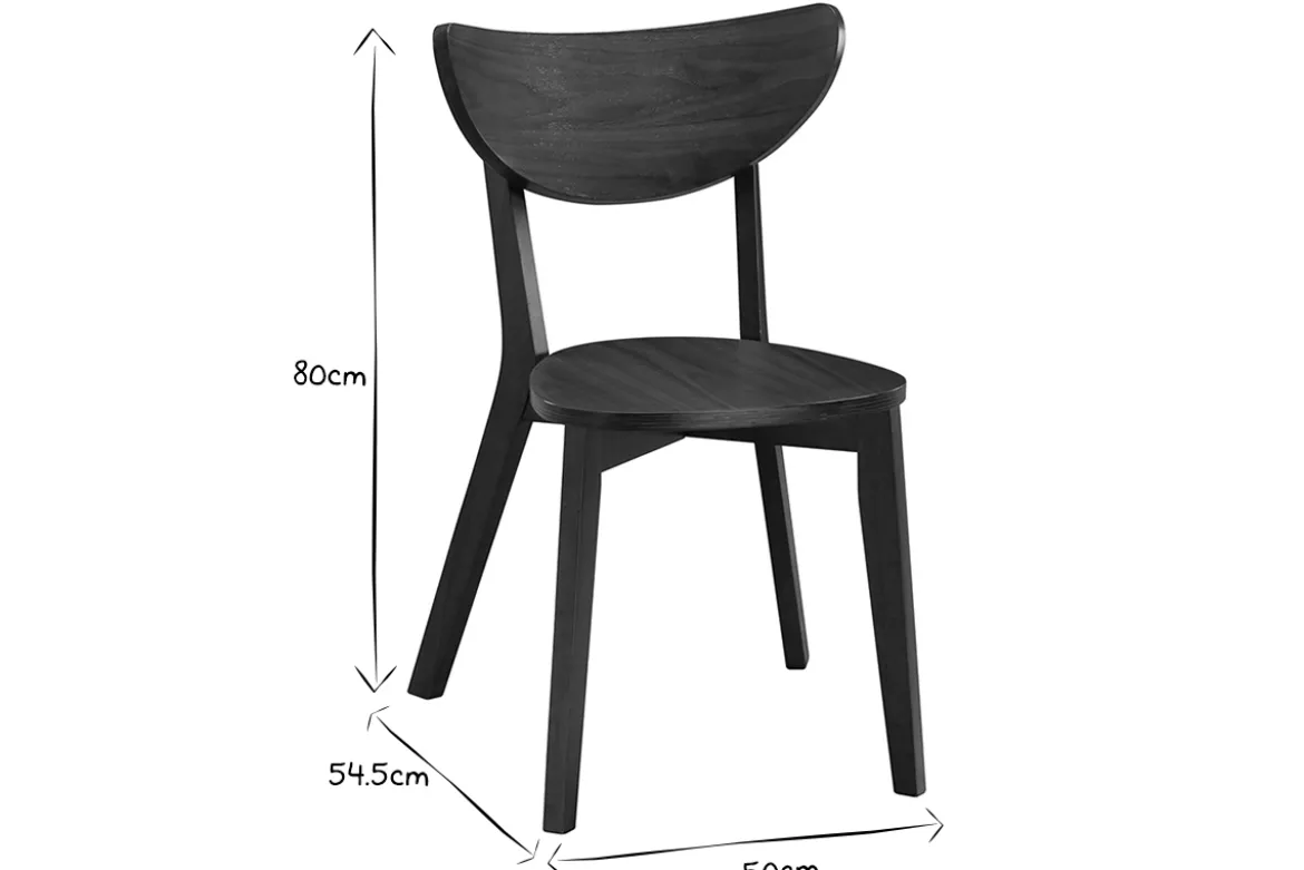 Chaises scandinaves en bois foncé noyer (lot de 2) LEENA