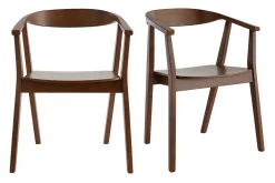 Chaises scandinaves en bois foncé (lot de 2) BAHIA