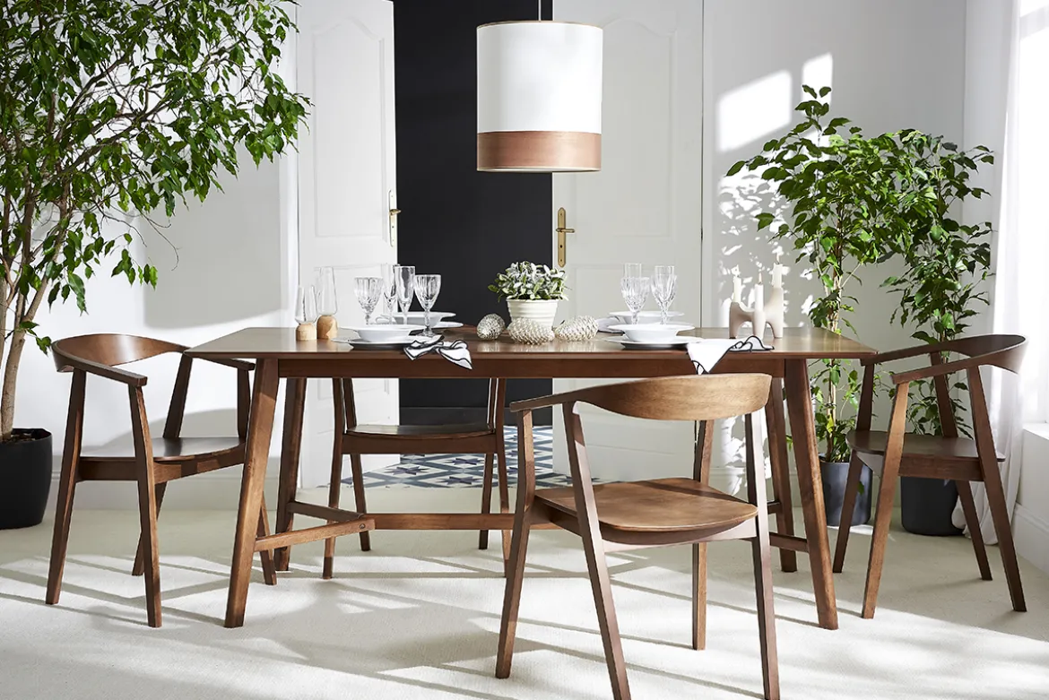 Chaises scandinaves en bois foncé (lot de 2) BAHIA