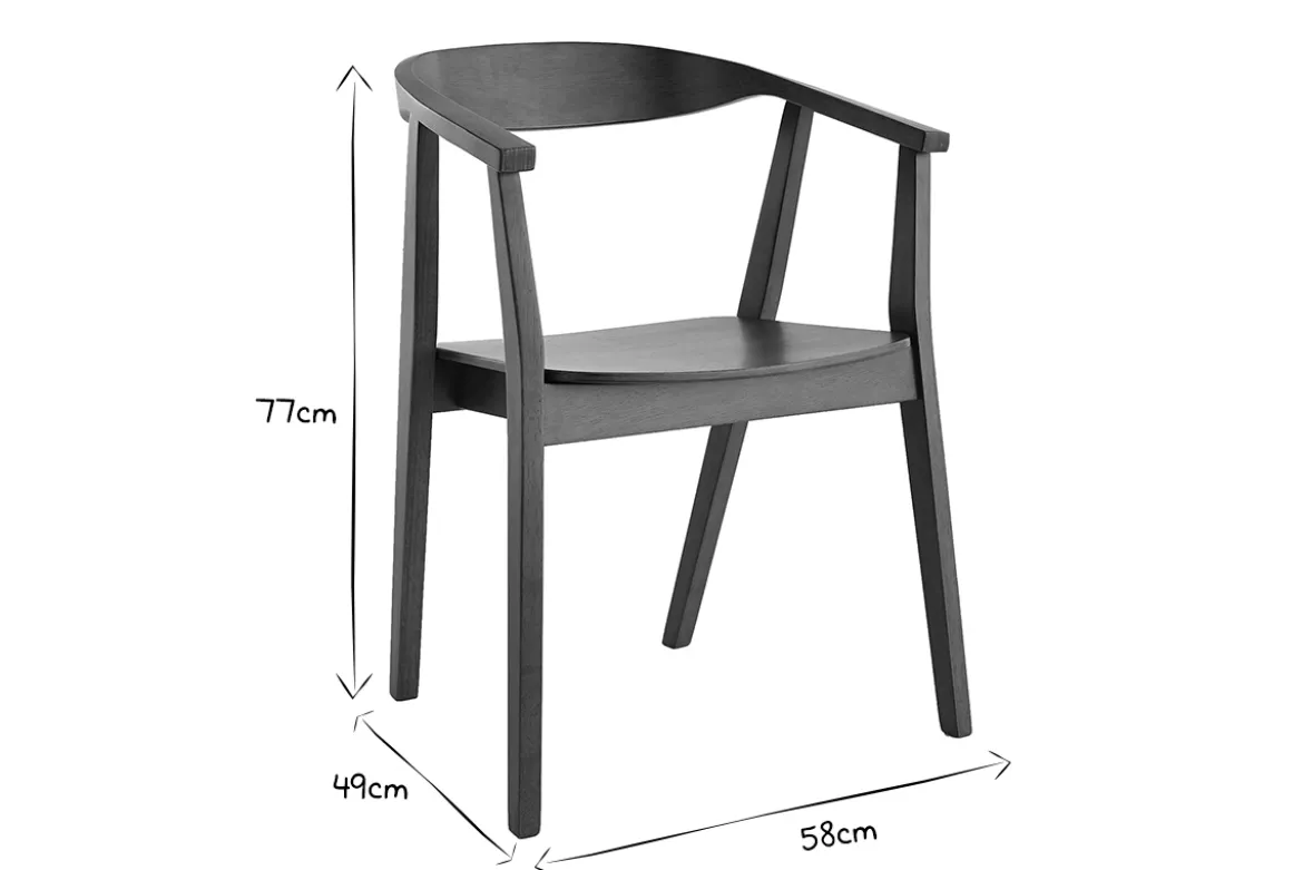 Chaises scandinaves en bois foncé (lot de 2) BAHIA