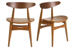 Chaises scandinaves en bois foncé frêne (lot de 2) WALFORD