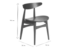 Chaises scandinaves en bois foncé frêne (lot de 2) WALFORD
