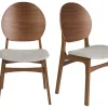 Chaises scandinaves en bois foncé et tissu gris clair (lot de 2) ELTON