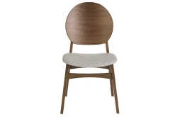 Chaises scandinaves en bois foncé et tissu gris clair (lot de 2) ELTON