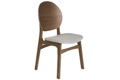 Chaises scandinaves en bois foncé et tissu gris clair (lot de 2) ELTON