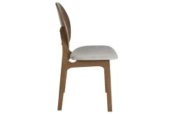 Chaises scandinaves en bois foncé et tissu gris clair (lot de 2) ELTON
