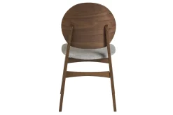 Chaises scandinaves en bois foncé et tissu gris clair (lot de 2) ELTON