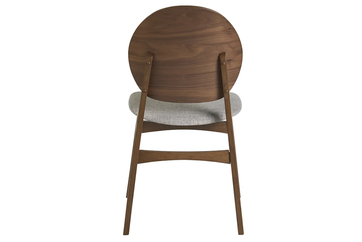 Chaises scandinaves en bois foncé et tissu gris clair (lot de 2) ELTON