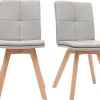 Chaises scandinaves en tissu beige et bois clair (lot de 2) THEA