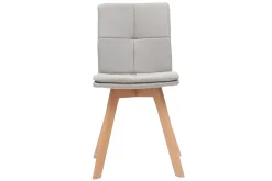 Chaises scandinaves en tissu beige et bois clair (lot de 2) THEA