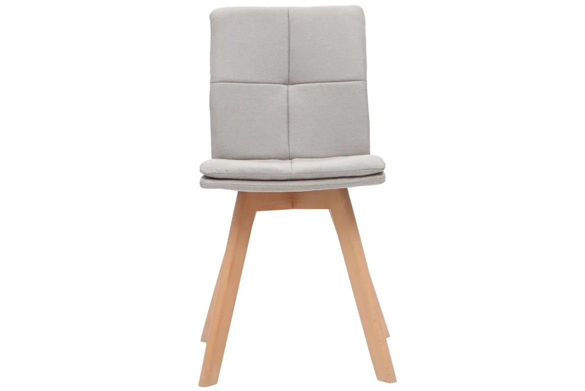 Chaises scandinaves en tissu beige et bois clair (lot de 2) THEA