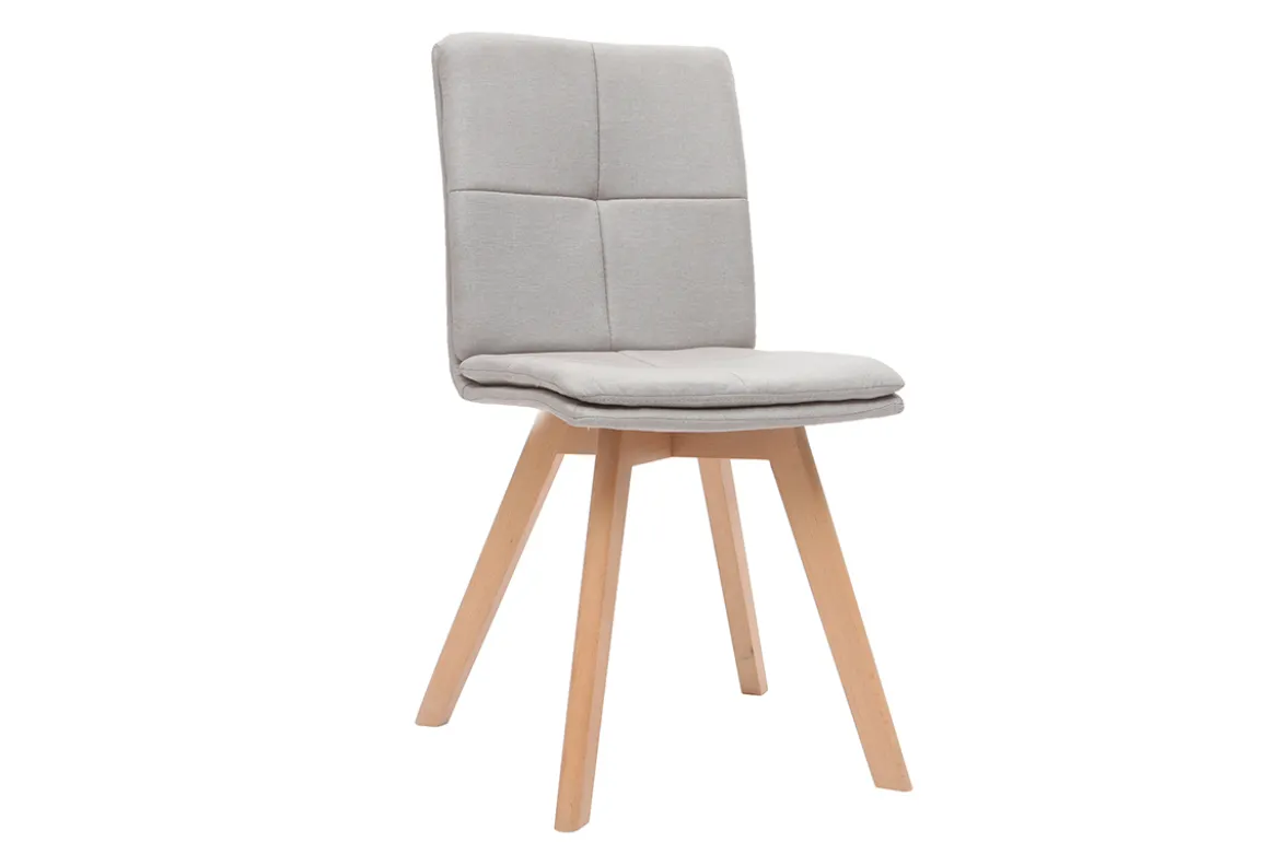 Chaises scandinaves en tissu beige et bois clair (lot de 2) THEA