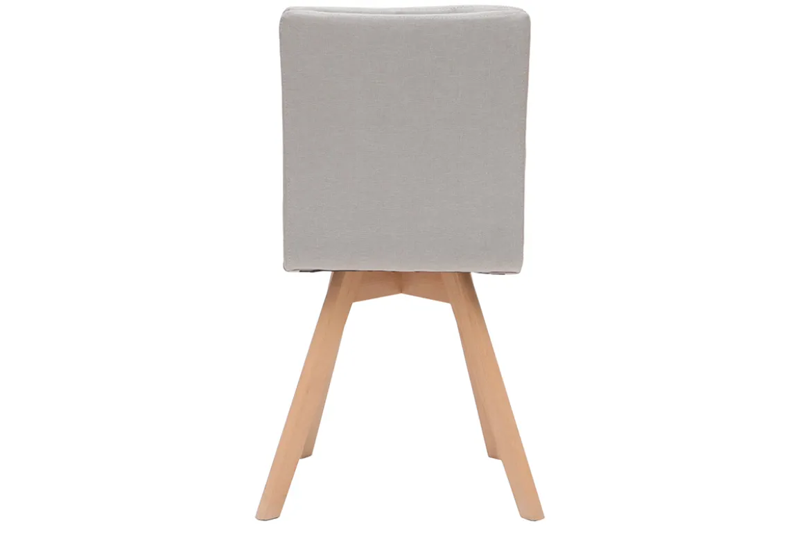 Chaises scandinaves en tissu beige et bois clair (lot de 2) THEA