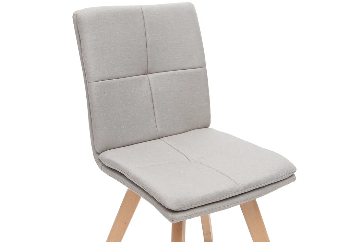 Chaises scandinaves en tissu beige et bois clair (lot de 2) THEA