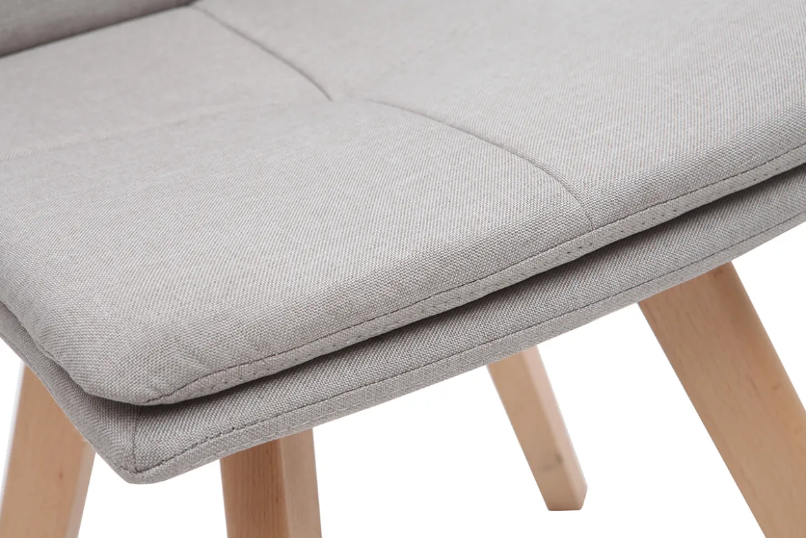 Chaises scandinaves en tissu beige et bois clair (lot de 2) THEA