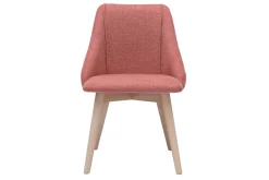 Chaises scandinaves en tissu effet velours texturé terracotta et bois clair (lot de 2) HIGGINS