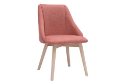 Chaises scandinaves en tissu effet velours texturé terracotta et bois clair (lot de 2) HIGGINS