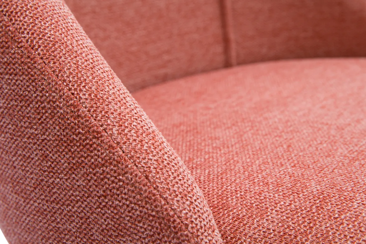 Chaises scandinaves en tissu effet velours texturé terracotta et bois clair (lot de 2) HIGGINS