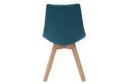 Chaises scandinaves en tissu bleu canard et bois clair (lot de 2) MATILDE