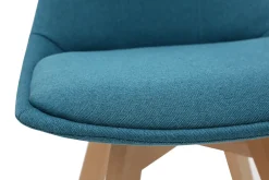 Chaises scandinaves en tissu bleu canard et bois clair (lot de 2) MATILDE