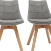 Chaises scandinaves en tissu gris et bois clair (lot de 2) MATILDE