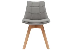 Chaises scandinaves en tissu gris et bois clair (lot de 2) MATILDE