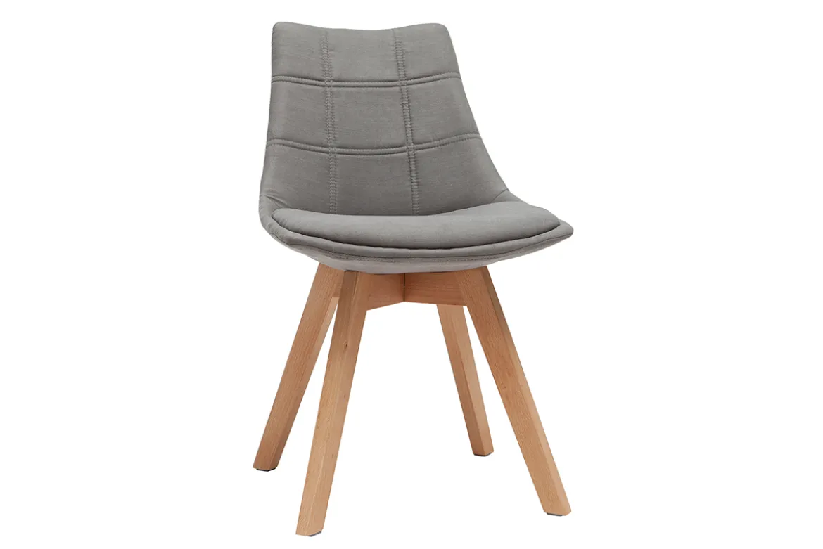 Chaises scandinaves en tissu gris et bois clair (lot de 2) MATILDE