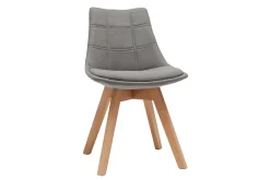 Chaises scandinaves en tissu gris et bois clair (lot de 2) MATILDE
