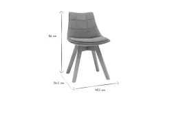 Chaises scandinaves en tissu gris et bois clair (lot de 2) MATILDE