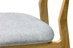 Chaises scandinaves en tissu effet velours texturé gris chiné et bois clair chêne massif (lot de 2) MAYA