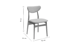 Chaises scandinaves en tissu effet velours texturé gris chiné et bois clair chêne massif (lot de 2) MAYA