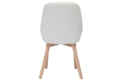 Chaises scandinaves en tissu effet laine bouclée blanc et bois clair massif (lot de 2) HOLO