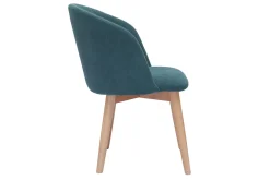 Chaises scandinaves en tissu effet velours bleu canard et bois clair massif (lot de 2) VANITY