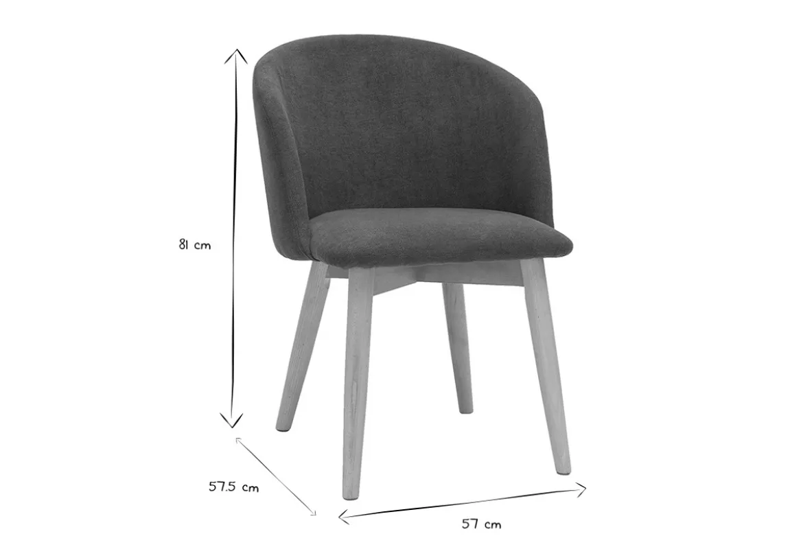 Chaises scandinaves en tissu effet velours bleu canard et bois clair massif (lot de 2) VANITY