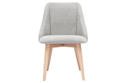 Chaises scandinaves en tissu effet velours texturé gris clair et bois clair (lot de 2) HIGGINS